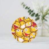 Kawaii Niedlich Emoji Emoticon Geburtstag Einladung (Stehend Vorderseite)