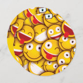 Kawaii Niedlich Emoji Emoticon Geburtstag Einladung (Vorne/Hinten)