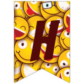 Kawaii Niedlich Emoji Emoticon Geburtstag. Wimpelkette (Zweite Fahne)