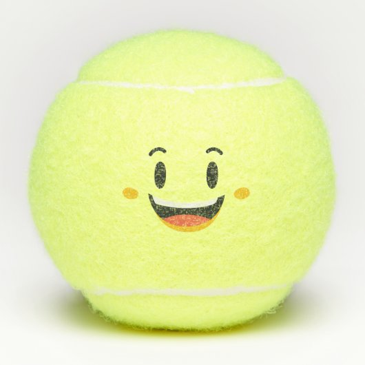 Kawaii Niedlich Emoticon Emoji Face Tennisbälle (Vorderseite)