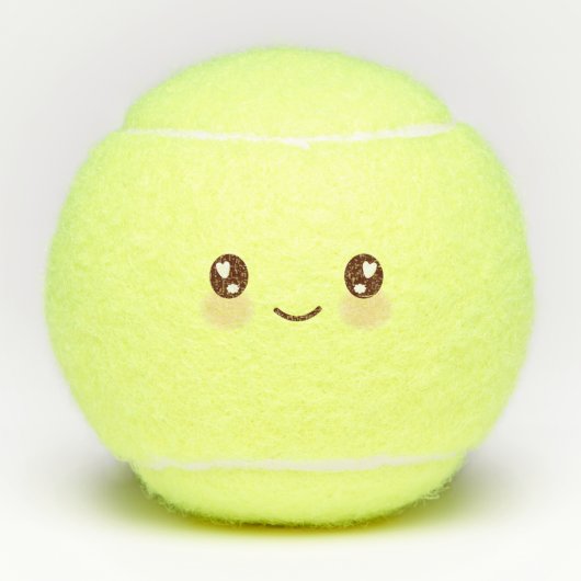 Kawaii Niedlich Emoticon Emoji Tennisbälle (Vorderseite)