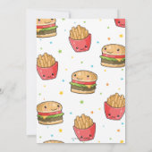 Kawaii Niedlich Fast Food Burger Party Boy Birthda Einladung (Rückseite)