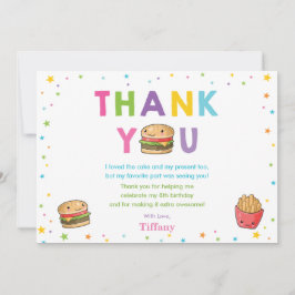 Kawaii Niedlich Fast Food Burger Party Girl Geburt Dankeskarte