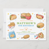 Kawaii Niedlich Fast Food Party Junge Geburtstag Einladung (Vorderseite)
