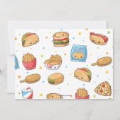 Kawaii Niedlich Fast Food Party Junge Geburtstag Einladung (Rückseite)
