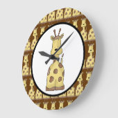 Kawaii Niedlich Friendly Cartoon Baby Giraffe Wild Große Wanduhr (Winkel)