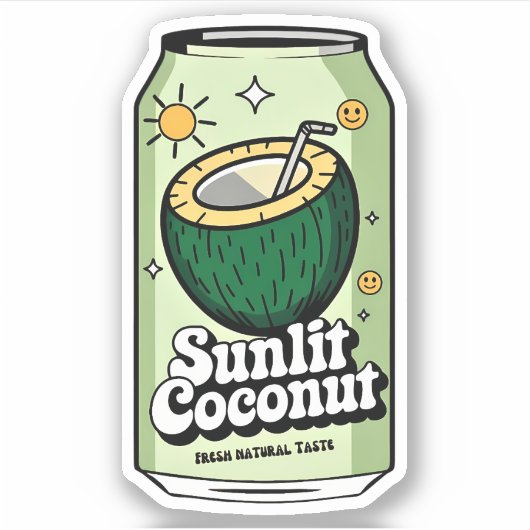 Kawaii Niedlich Fun Frucht Coconut Juice Drink Aufkleber (Vorderseite)