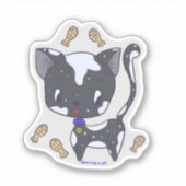 Kawaii Niedlich Funny Cat und Fisch Custom Cut Sti Aufkleber (Vorderseite)