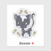 Kawaii Niedlich Funny Cat und Fisch Custom Cut Sti Aufkleber (Blatt)