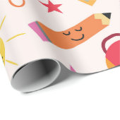 Kawaii Niedlich Funny School Supplies Geschenkpapier (Rolleneckpunkt)