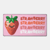 Kawaii Niedlich Happy Strawberry Pop Style Schreibtischunterlage (Vorderseite)
