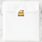 Kawaii! Niedlich Kawaii Baby Chick Cartoon Runder Aufkleber (Tasche)
