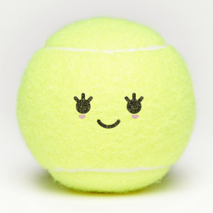 Kawaii Niedlich Lächeln Emoticon Emoji-Gesicht Tennisbälle