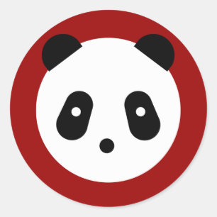 Kawaii ~ Niedlich Panda Face Runder Aufkleber