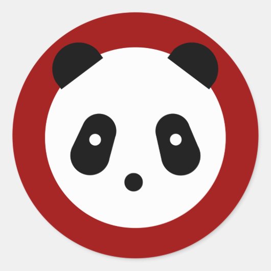 Kawaii ~ Niedlich Panda Face Runder Aufkleber (Vorderseite)