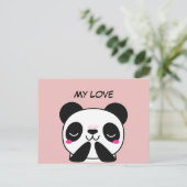 Kawaii Niedlich Panda Postcard Postkarte (Stehend Vorderseite)