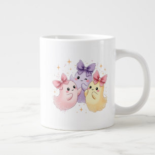 Kawaii Niedlich Pastel Ghosts mit Bows Jumbo-Tasse
