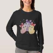 Kawaii Niedlich Pastel Ghosts mit Bows T-Shirt (Vorderseite)
