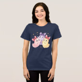 Kawaii Niedlich Pastel Ghosts mit Bows Tri-Blend Shirt (Vorderseite voll)