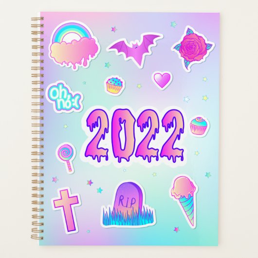 Kawaii Niedlich Pastel Goth 2022 Planer (Vorderseite)
