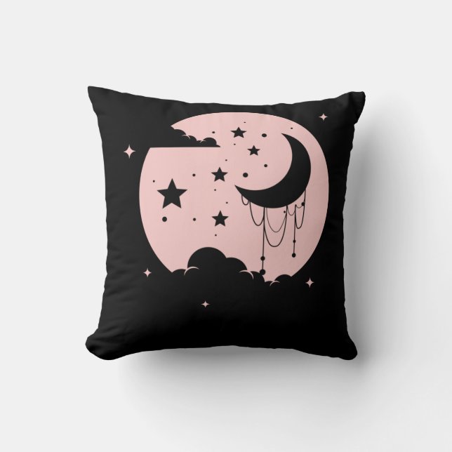 Kawaii Niedlich Pastel Goth Moon Kissen (Vorderseite)
