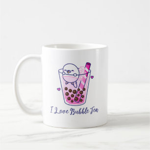 Kawaii Niedlich Pastel Pink Budgie Boba Bubble Tee Kaffeetasse