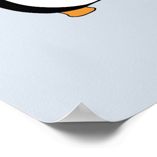 Kawaii Niedlich Penguin Holding Dandelion Lächeln Poster (Ecke)