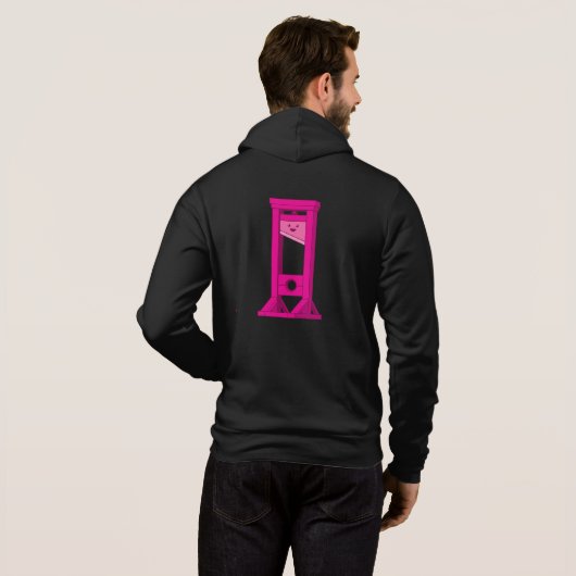 Kawaii Niedlich Pink Guillotine Men's Black Zip Ho Hoodie (Schwarz voll)