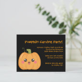 Kawaii Niedlich Pumpkin Halloween Postcard Einladu Einladungspostkarte (Stehend Vorderseite)