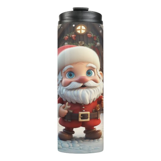 Kawaii Niedlich Santa Thermosbecher (Vorderseite)