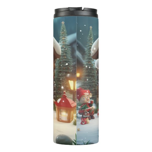 Kawaii Niedlich Santa Thermosbecher (Rückseite)