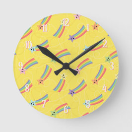 Kawaii Niedlich Shooting Stars Runde Wanduhr
