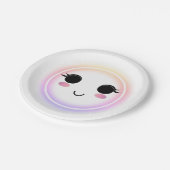 Kawaii Niedlich Smile Paper Plate Pappteller (Schrägansicht)