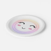 Kawaii Niedlich Smile Paper Plate Pappteller (Schrägansicht)
