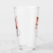 Kawaii Niedlich Striped Pink Chibi Cat Glas (Rechts)