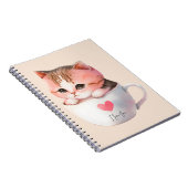 Kawaii Niedlich Striped Pink Chibi Cat Notizblock (Rechte Seite)