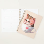 Kawaii Niedlich Striped Pink Chibi Cat Planer (Anzeige)