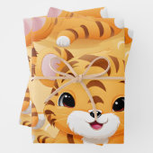 Kawaii Niedlich Tiger Cubs Geschenkpapier Set (Beispiel)