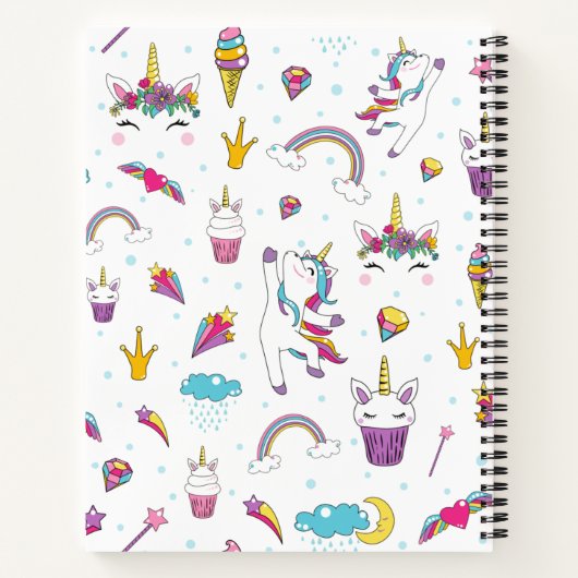 Kawaii Niedlich Unicorn Notizblock (Rückseite)