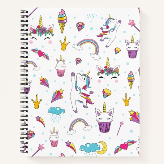 Kawaii Niedlich Unicorn Notizblock (Vorderseite)