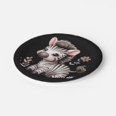 Kawaii Niedlich Zebra Wildlife Fun Black and White Pappteller (Schrägansicht)