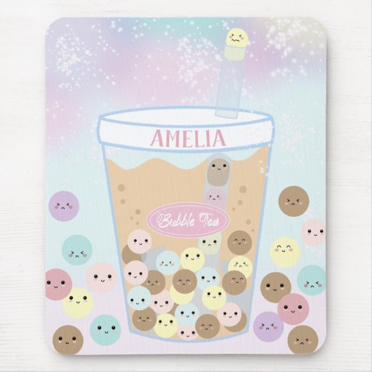 Kawaii Niedliche Blase Pearl Milk Teatro Sociale B Mousepad (Vorne)