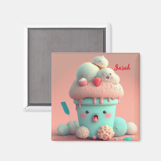 Kawaii niedliche Eiscreme Magnet (Vorderseite/Rückseite)