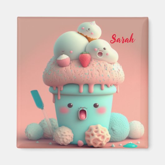 Kawaii niedliche Eiscreme Magnet (Vorne)