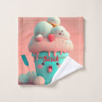 Kawaii niedliche Eiscreme Tasse Schild Fleece bl