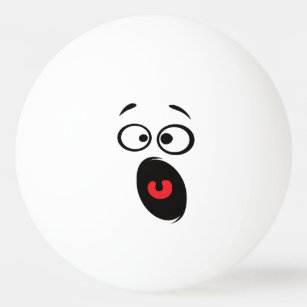 Kawaii Niedliche Funny Face. Emoji. Emoticon. Tischtennisball