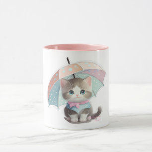 Kawaii niedliche Katze mit Buch Tasse
