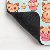 Kawaii Niedliche Katzen Cupcakes Pink und Blau Mus Mousepad (Ecke)