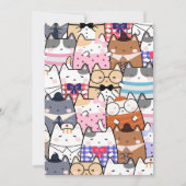 Kawaii Niedliche Katzen Einladung (Vorderseite)