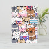 Kawaii Niedliche Katzen Einladung (Stehend Vorderseite)